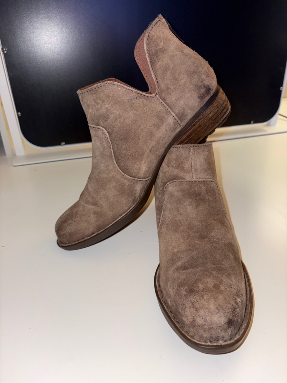 Taupe Suede Ankle Boots